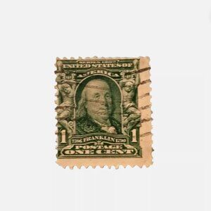 Rare Series 1902 Benjamin Franklin 1 Cent Stamp Vintage